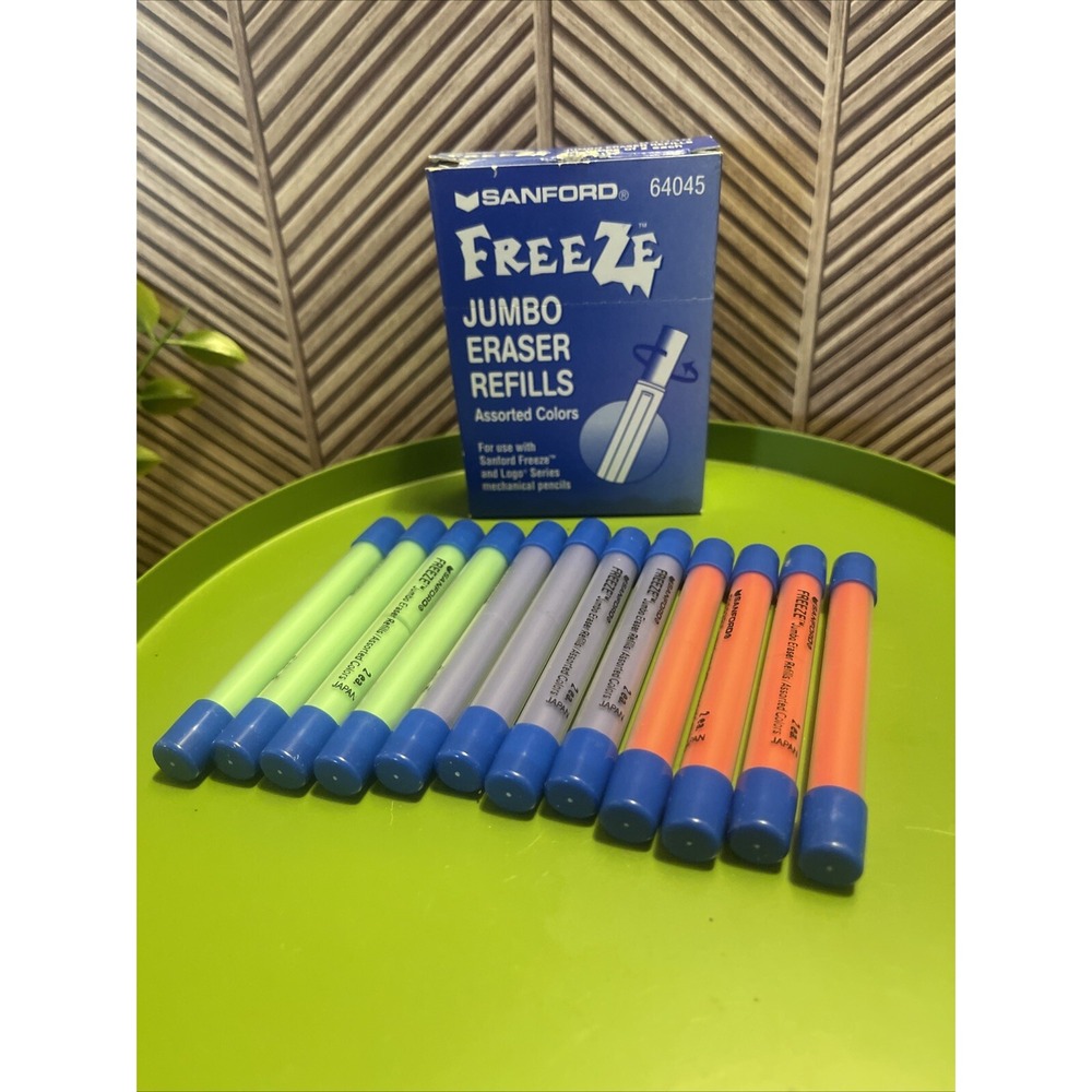 SANFORD FREEZE Jumbo Eraser Refills 12 Tubes 1999 Assorted Colors 64045